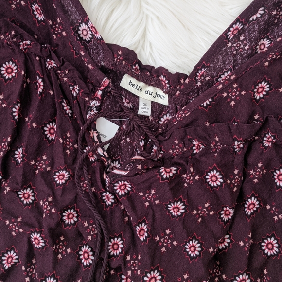 {Belle Du Hour} NEW Cold Shoulder Peasant Top - Picture 3 of 6